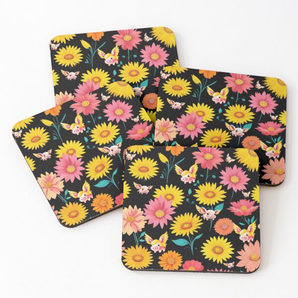 Item preview, Flowers and flying pigs pattern  designed and sold by Roxburylane.