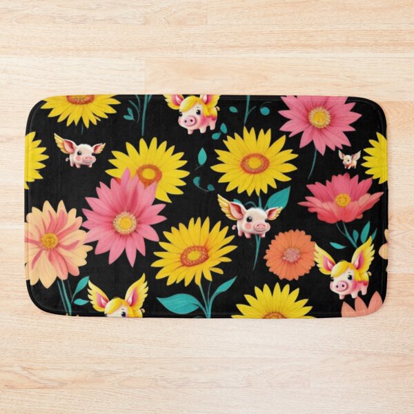 Item preview, Flowers and flying pigs pattern  designed and sold by Roxburylane.