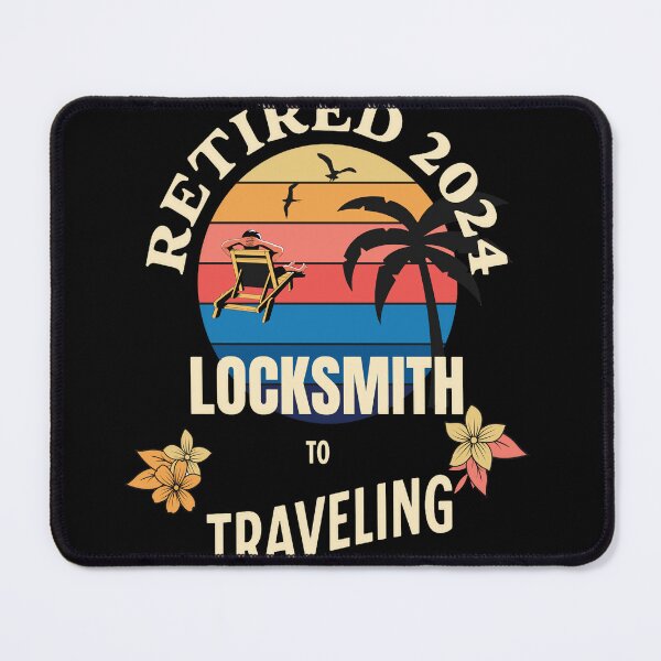 Item preview, Retired Locksmith 2024. Tropical Sunset Retirement Vibes Design designed and sold by johnharry3.