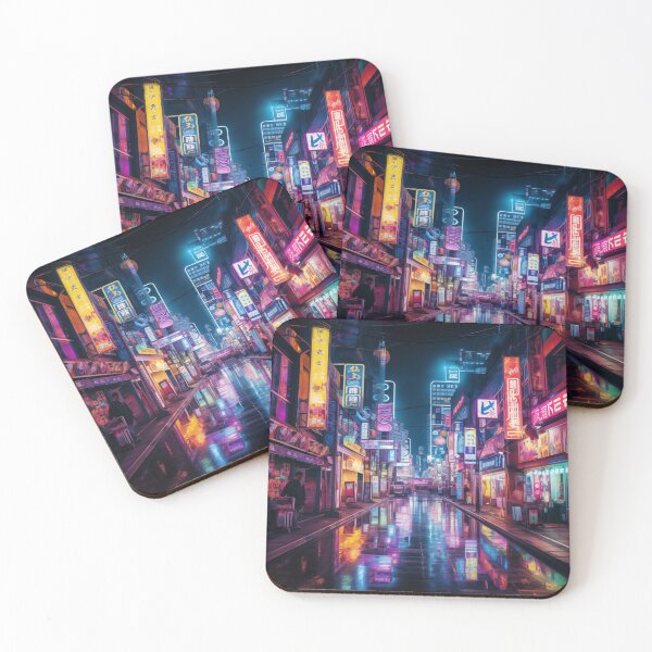 Item preview, Futuristic Neon Asian City designed and sold by thebritishpear.