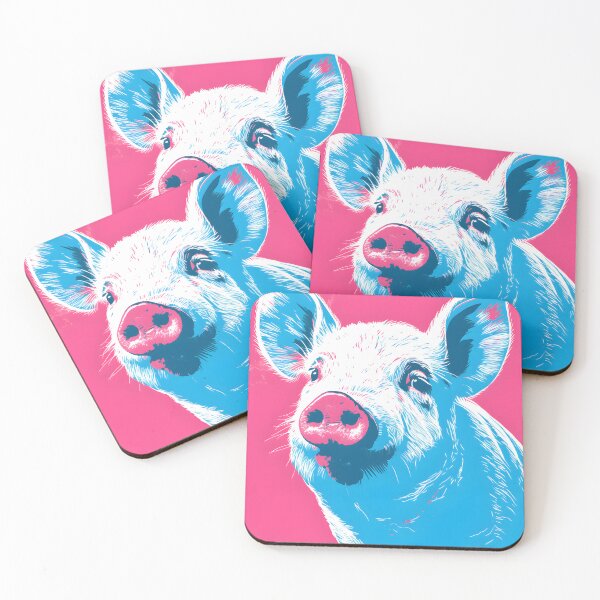 Item preview, pig portrait art. animal colorful. Animal throw pillow.  designed and sold by formform.