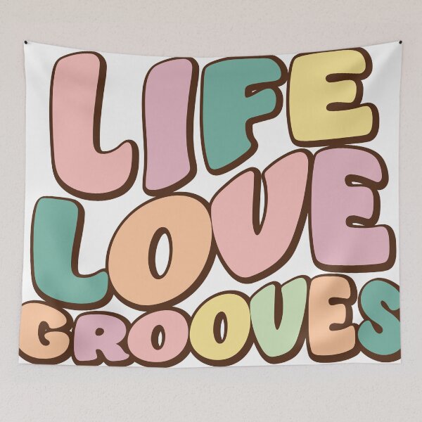 Item preview, Life Love Grooves Colourful Graphic designed and sold by Mark  Brown.