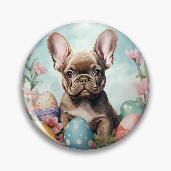 Item preview, Adorable French Bulldog with Easter Eggs designed and sold by SellingWSarah17.