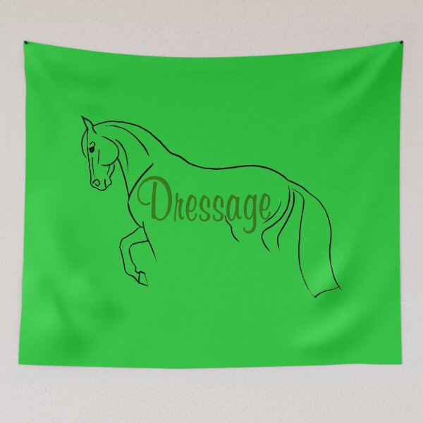 Item preview, Minimalist Style Dressage Horse with Green Text designed and sold by DappledMoon.