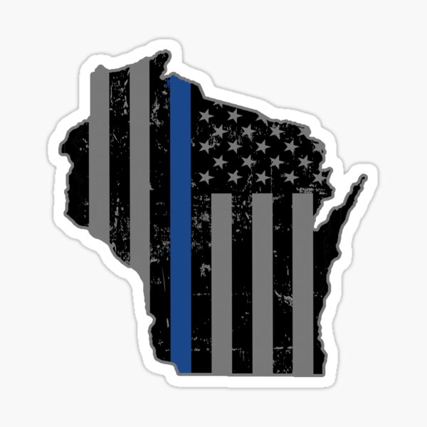 Artikel-Vorschau von Dünne blaue Linie bei Polizei und Strafverfolgungsbehörden in Wisconsin, designt und verkauft von shoppzee.