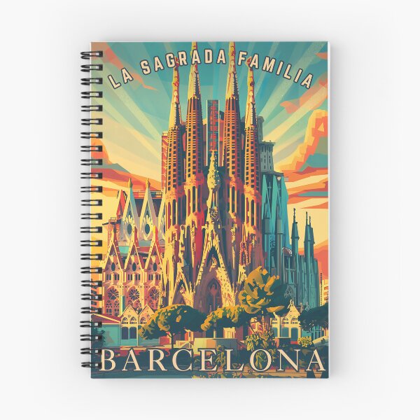 Artikelvorschau, LA SAGRADA FAMILIA, BARCELONA | Weltreiseplakat im Retro-Stil entworfen und verkauft von wallflowerfolio.