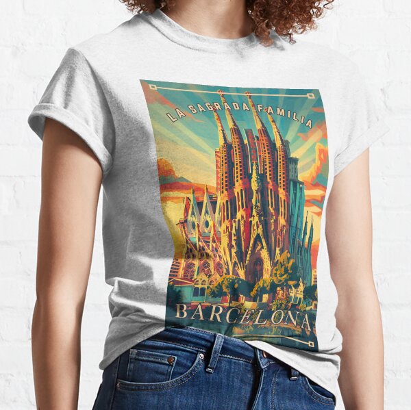 Item preview, LA SAGRADA FAMILIA, BARCELONA | Retro-Style World Travel Poster designed and sold by wallflowerfolio.