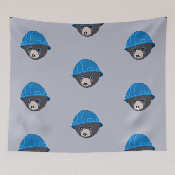 Item preview, Electricians Apprentice Cubby Carpenters Cub Bear Wearing Blue Hard Hat designed and sold by TheTradesStore.