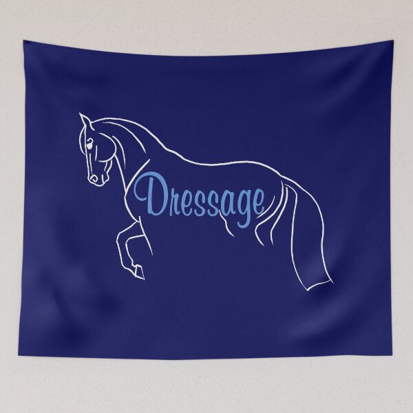 Item preview, Minimalist Style Dressage Horse with Blue Text designed and sold by DappledMoon.