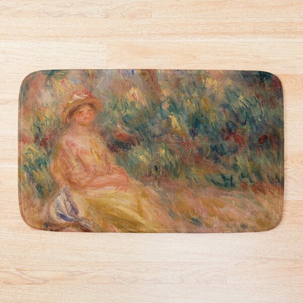 Item preview, Renoir, Romantic Artwork, Impressionist Painting,Woman in Pink and Yellow in a Landscape designed and sold by Shon Dailey.