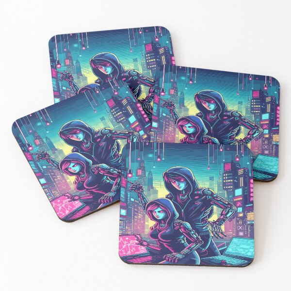 Item preview, Anime Boy Anime Girl Hacker Couple Desk Mat, Mouse Pad designed and sold by KitonicTees.