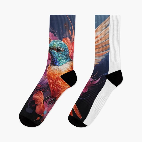 Item preview, Costa's hummingbird and flower art designed and sold by Rockwpapart.