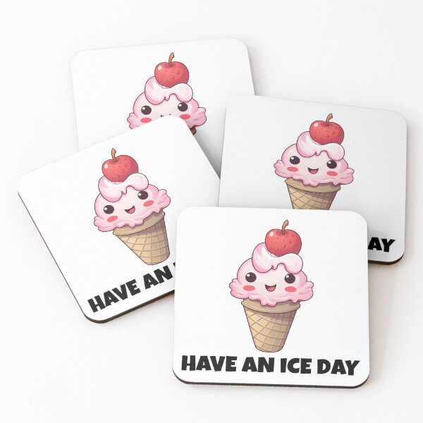 Item preview, Cute Funny Ice Cream Have An Ice Day Sticker designed and sold by MugsForReal.