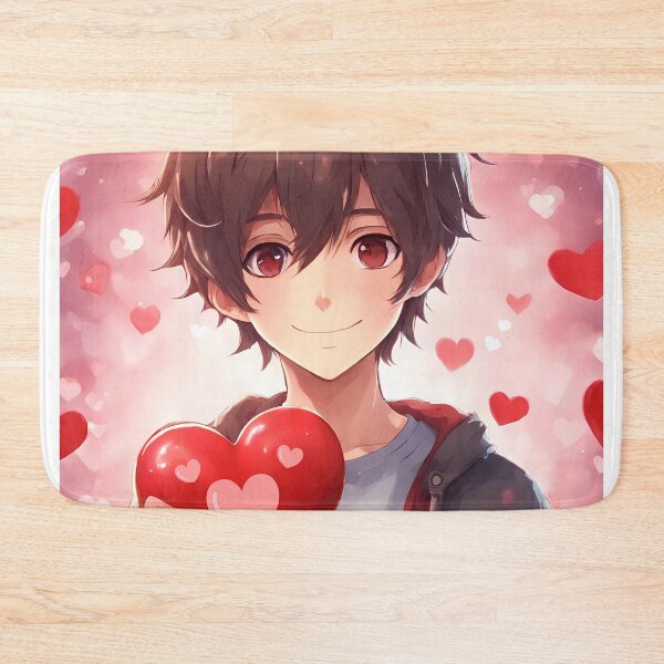 Item preview, Cute Anime Boy wishing "Happy Valentine's Day" - 2 designed and sold by StellaArtz.
