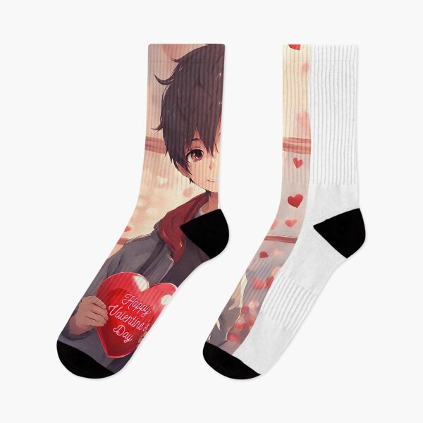 Item preview, Cute Anime Boy wishing "Happy Valentine's Day" - 3 designed and sold by StellaArtz.