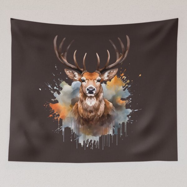 Item preview, Deer Portrait #1 - Wildlife Watercolor designed and sold by CowBonBon.
