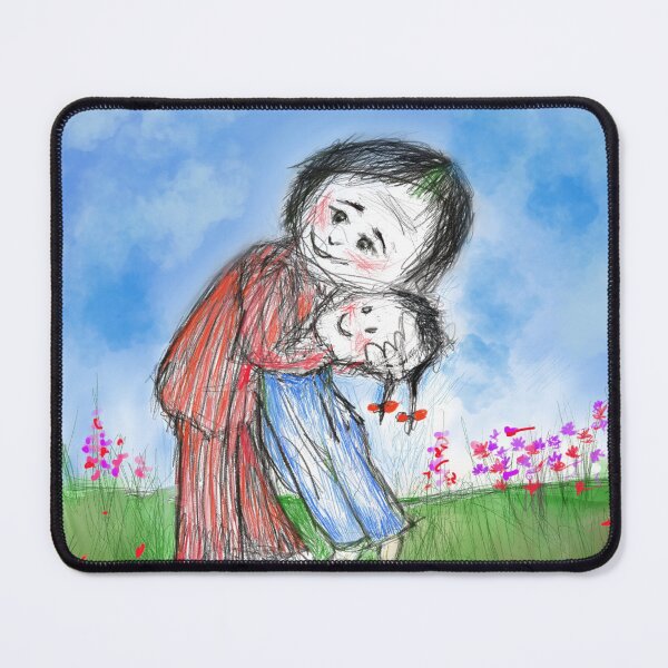 Item preview, A drawing of a mother hugging her daughter in a field of grass and flowers. designed and sold by Patrick Canavan.
