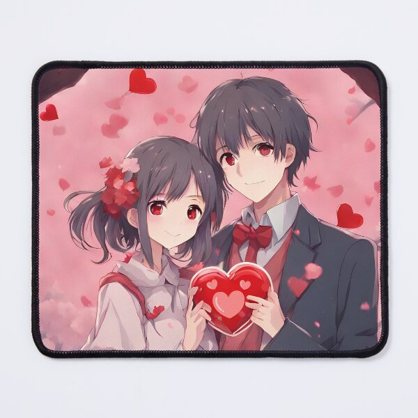 Item preview, Cute Anime Couple wishing "Happy Valentine's Day" - 1 designed and sold by StellaArtz.