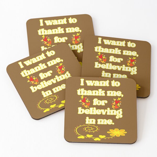 Item preview, I want to thank me, for believing in me in yellows and golds. Funny inspirational quote. designed and sold by JoyOfHopeStore.
