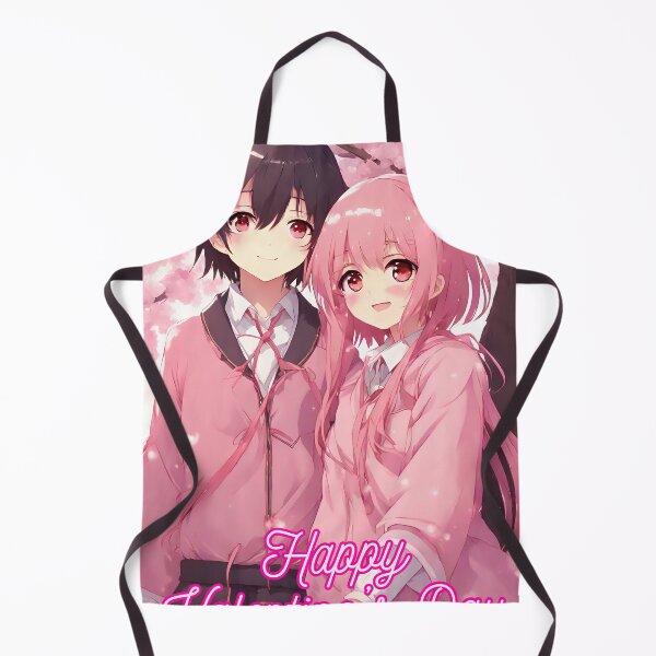 Item preview, Cute Anime Couple wishing "Happy Valentine's Day" - 2 designed and sold by StellaArtz.