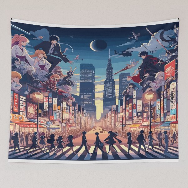 Item preview, Anime Crosswalk Desk mat Illustration designed and sold by KitonicTees.
