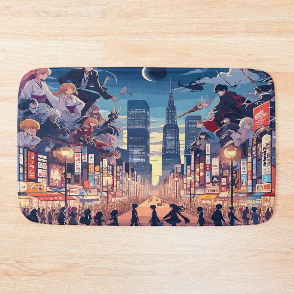 Item preview, Anime Crosswalk Desk mat Illustration designed and sold by KitonicTees.