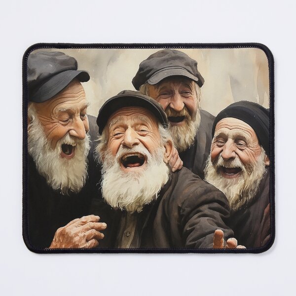Item preview, Jubilant Moments - A Gathering Of Jewish Men Sharing Laughs - Jewish Art - Watercolor Art designed and sold by CastleBySea.
