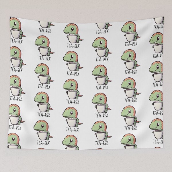 Item preview, Cute Funny Tea Rex Drawing Sticker designed and sold by MugsForReal.