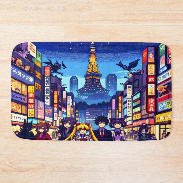 Item preview, Anime Pixel Art Desk Mat designed and sold by KitonicTees.