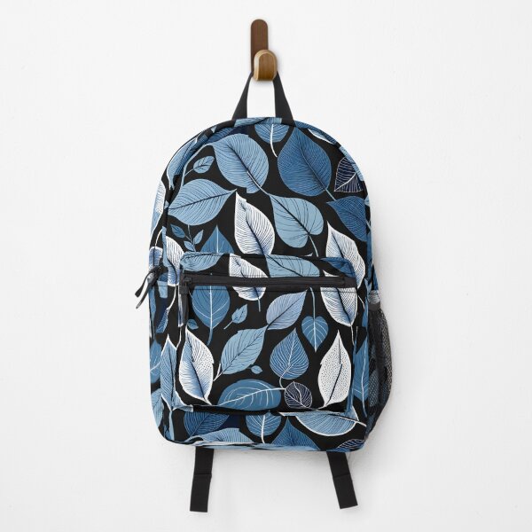 Item preview, Mid Century Modern  Botanical Leaves Pattern Chambray Blue, Black designed and sold by Prints and Lifestyle.