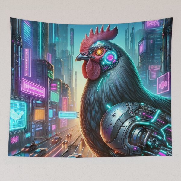 Item preview, Neon Feathers: Cyberpunk Chicken in the City designed and sold by Shams-Studio.