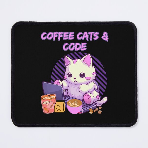 Item preview, Coffee cats and code, cute cat coding at its laptop  designed and sold by BritishDelights.