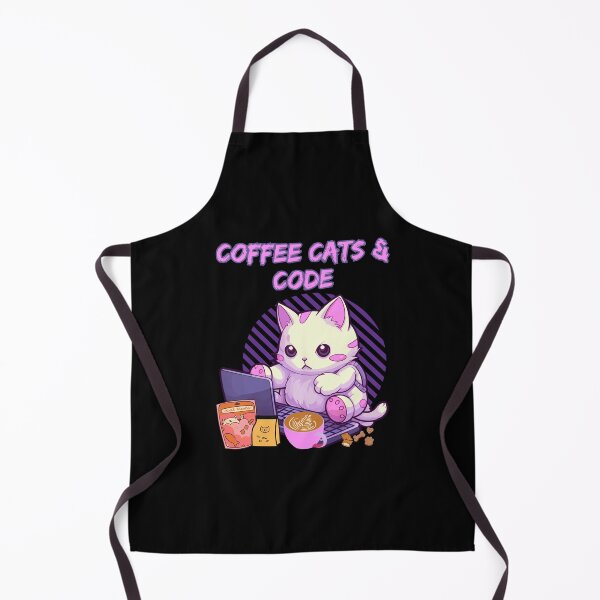 Item preview, Coffee cats and code, cute cat coding at its laptop designed and sold by BritishDelights.