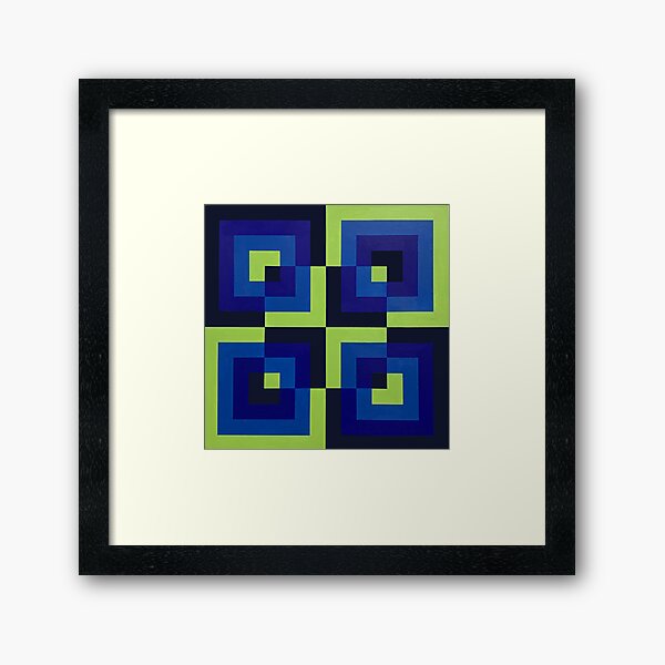 Item preview, Inverse Squares in Blue and Green designed and sold by Katie Irish.