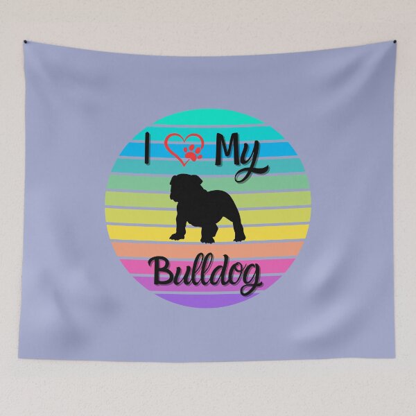 Item preview, " I Love My Bulldog "Rainbow Paws Spectrum Tee designed and sold by Wabi-SabiStudio.