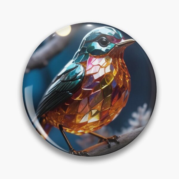 Item preview, Title: "Crystal Avian Harmony: Iridescent Robin Sculpture" designed and sold by Especiallyforu.
