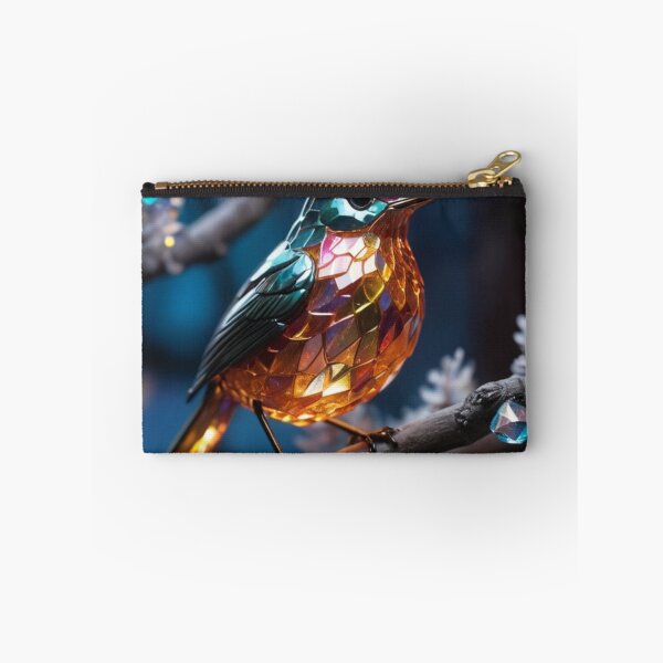 Item preview, Title: "Crystal Avian Harmony: Iridescent Robin Sculpture" designed and sold by Especiallyforu.