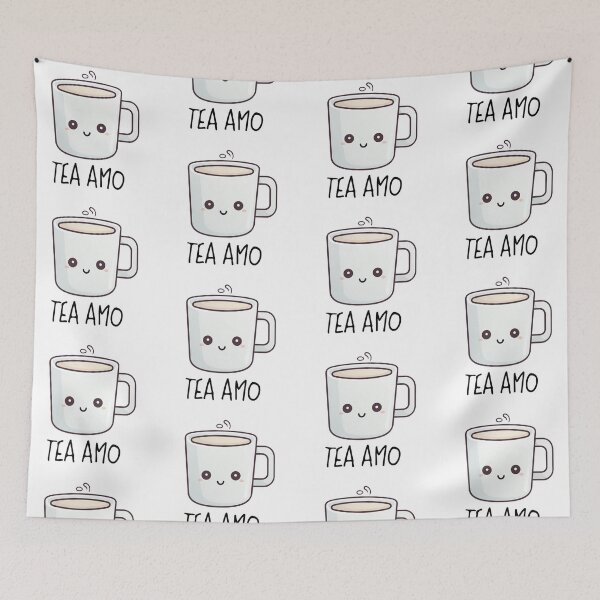 Item preview, Cute Tea Amo Mug Drawing designed and sold by MugsForReal.