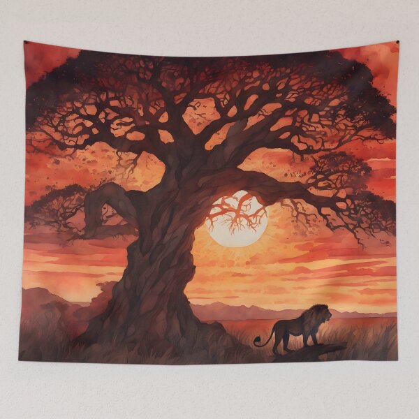 Item preview, Lion In The Savannah Sunset designed and sold by TheArtOfPat.