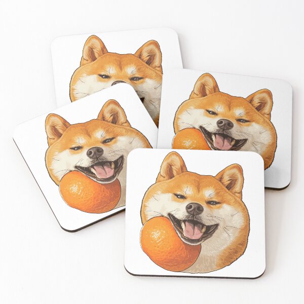 Item preview, Orange and Shiba Inu Meme Sticker designed and sold by dlwryu.