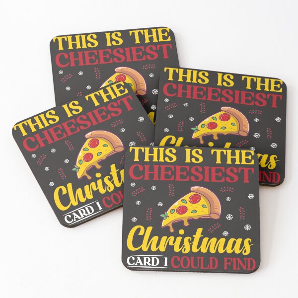 Item preview, cheesiest christmas card i could find colorful graphic Pizza Design Vintage  designed and sold by roboartpixel.