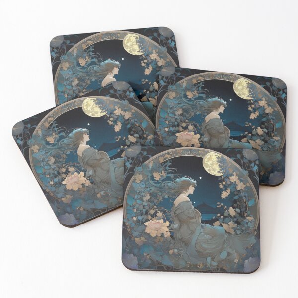 Item preview, Celestial Elegance Inspired By Mucha Moon Art designed and sold by Tamas Das.