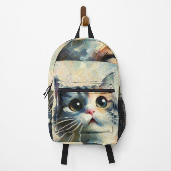 Item preview, Whiskered Whimsy: Impasto Feline Portrait designed and sold by Shams-Studio.