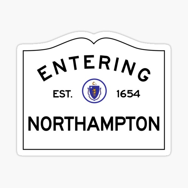 Item preview, Entering Northampton Massachusetts - Commonwealth of Massachusetts Road Sign designed and sold by NewNomads.