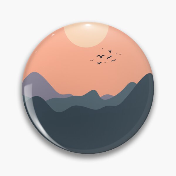 Item preview, Sunset over distant hills - calm pastel  designed and sold by Eviidesigns.