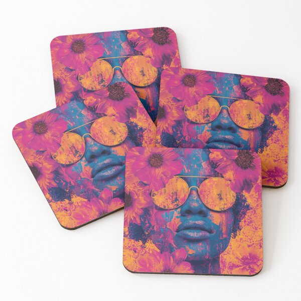 Item preview, Floral Sunglasses Woman | Pink Purple Botanical Portrait designed and sold by VUK VESOVIC.