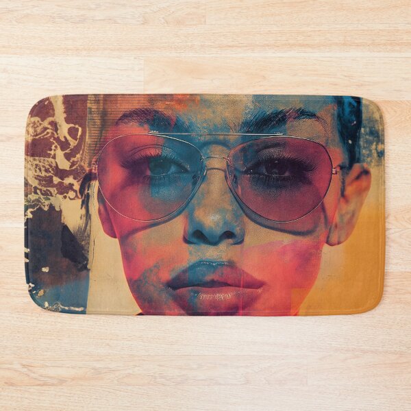 Item preview, Teal Orange Woman Sunglasses | Double Exposure Art Print designed and sold by VUK VESOVIC.
