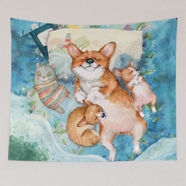 Item preview, Corgi durmiendo y soñando designed and sold by Clitus.