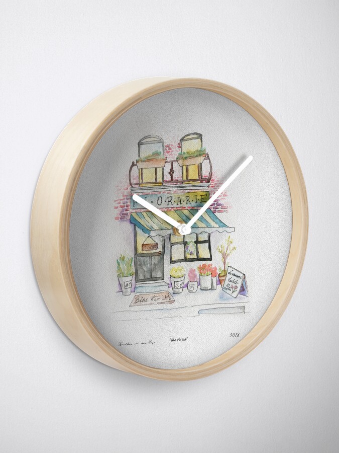 Alternate view of 'Florarie' The Florist Shop in Romania Clock