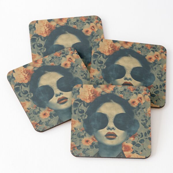 Item preview,  Vintage Floral Woman | Round Sunglasses Botanical Portrait designed and sold by VUK VESOVIC.